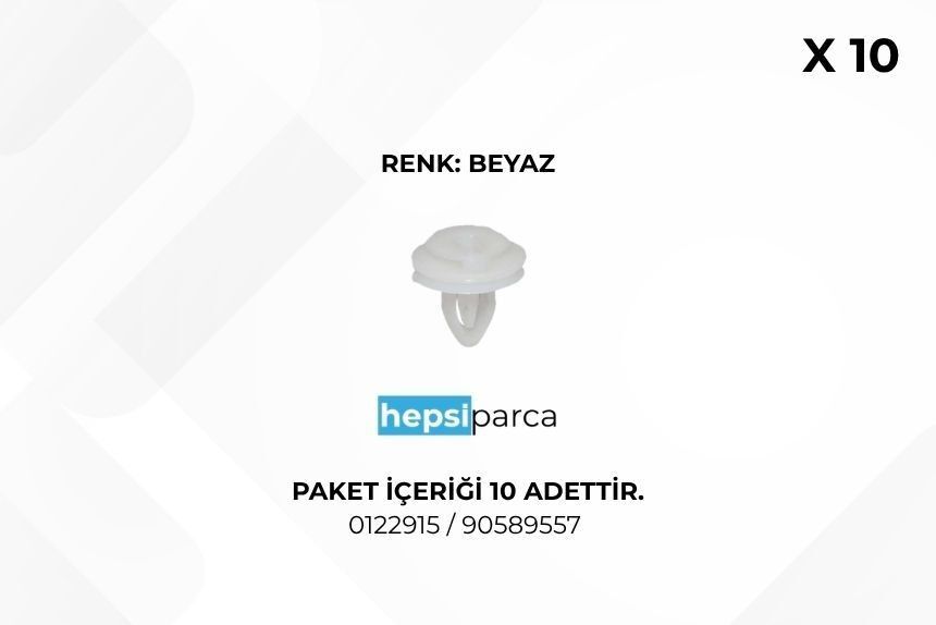 Star 13639 Beyaz Klips Direk 0122915 90589557 Opel Astra G Zafira A 10lu Paket