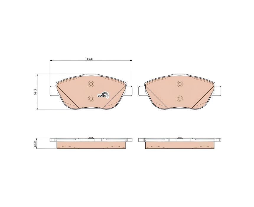 TRW GDB1926 Ön Fren Balatası Peugeot 208 2-II 19- P2008 13- Citroen C3 III DS3 C3 Picasso 9862568880