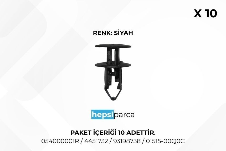 Star 7250 Klips Panjur 054000001R Renault Clio Opel 4451732 93198738 Nissan 01515-00Q0C Lada Vesta