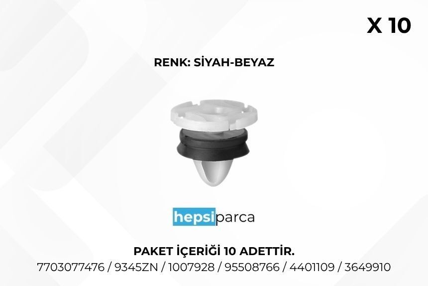 Star 7928 Klips Kapı Döşeme 11,8 7703077476 Renault 9345ZN 1007928 Peugeot Opel 95508766 4401109 3649910 Lada 10lu Paket