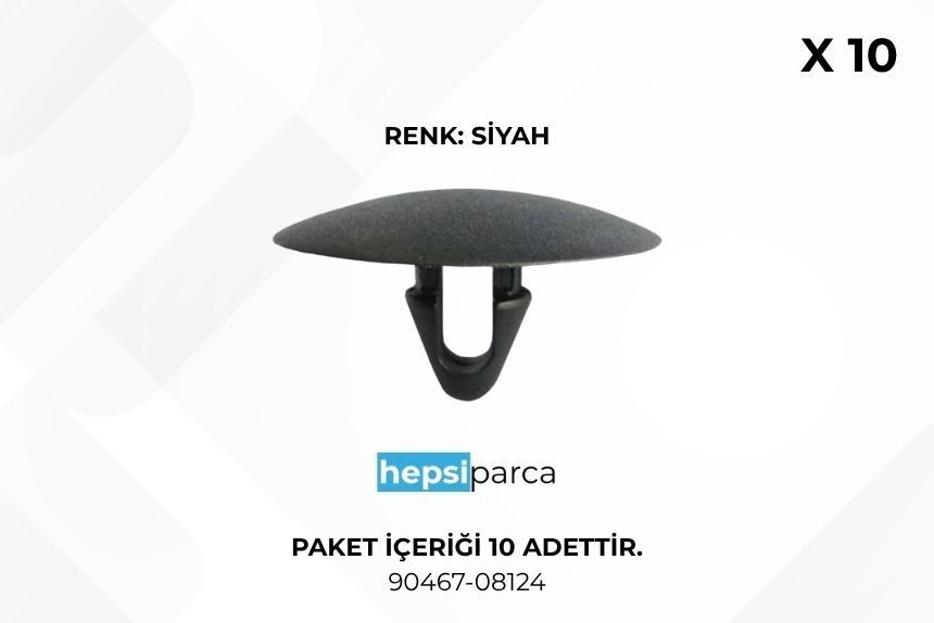 Star 3956 Klips Kaput İzole 90467-08124 Toyota 10lu Paket