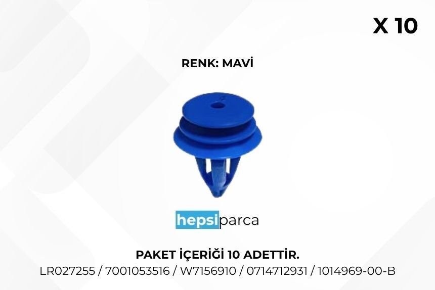 Star 11136 Klips Kapı Döşeme Lr027255 L.Rover Renault 7001053516 Ford W715691 0714712931 BMW 1014969-00-B Tesla 10lu Paket