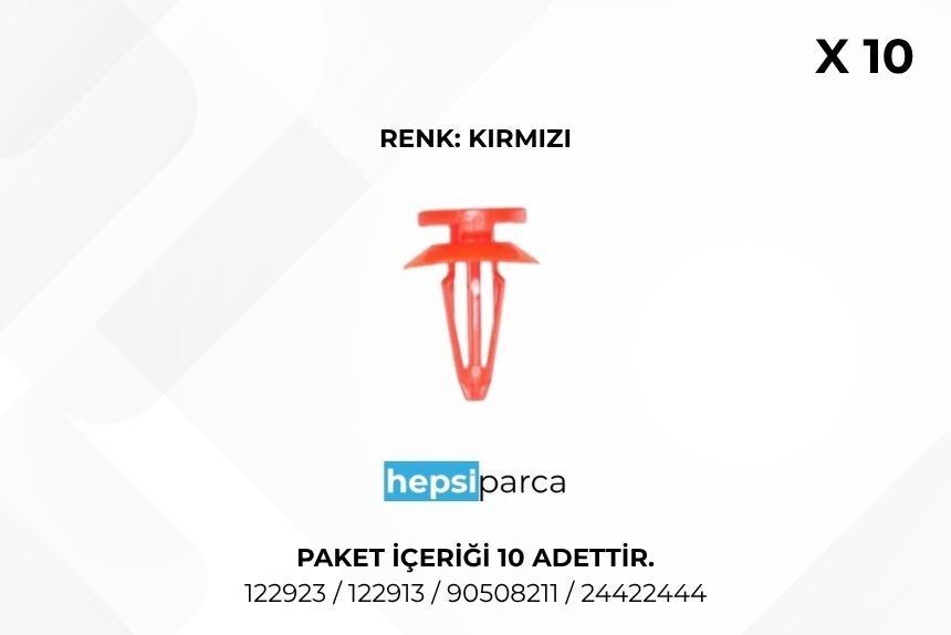 Star 14355 Klips Kapı 122923 122913 90508211 24422444 Opel B GM 10lu Paket