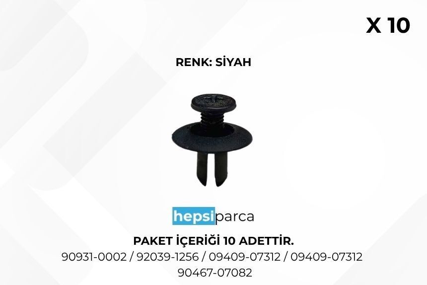 Star 2576 Klips Panjur 90931-0002 Subaru Kawasaki 92039-1256 09409-07312 Suzuki 09409-07312 Toyota 90467-07082 10lu Paket