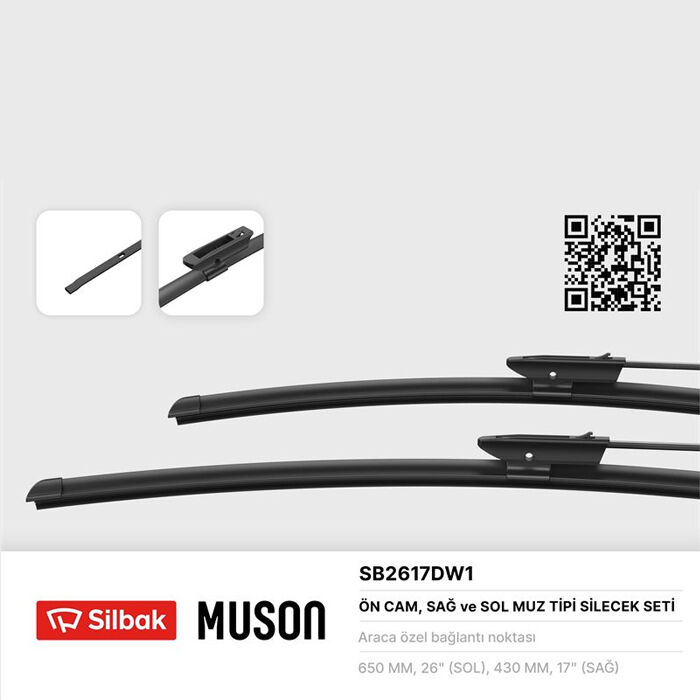 Silbak SB2617DW1 Citroen C4 Cactus Silecek Süpürge Takımı Ön Muz Tip