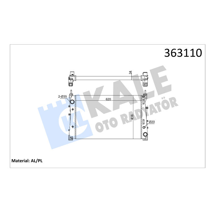 Kale 363110 Linea Punto Evo 1.3 1.6 MTJ 1.4 T-jet Motor Su Radyatörü