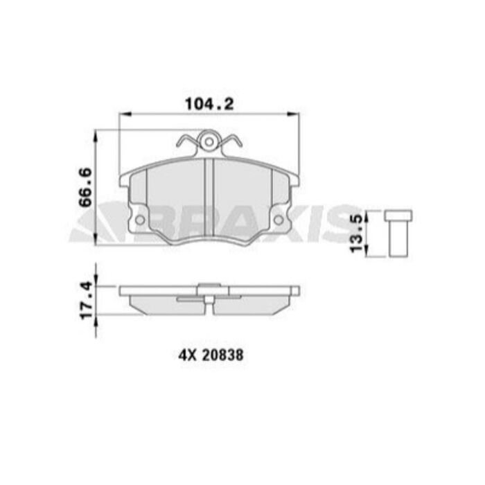Braxis AB0019 Fiat Tempra Tipo  Fren Balatası Ön
