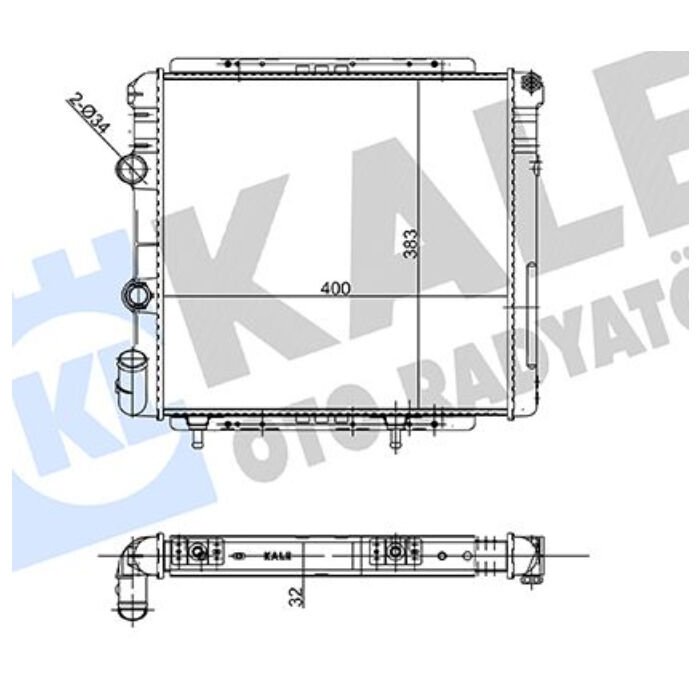 Kale 0513162AL Renault R9 1.4 ENJ Motor Su Radyatörü 2 Sıra