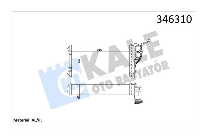 Kale 346310 Kalorifer Radyatörü Peugeot 307 1.4-1.6 16V 1.4 1.6HDi 03-05 Otomatik Klima