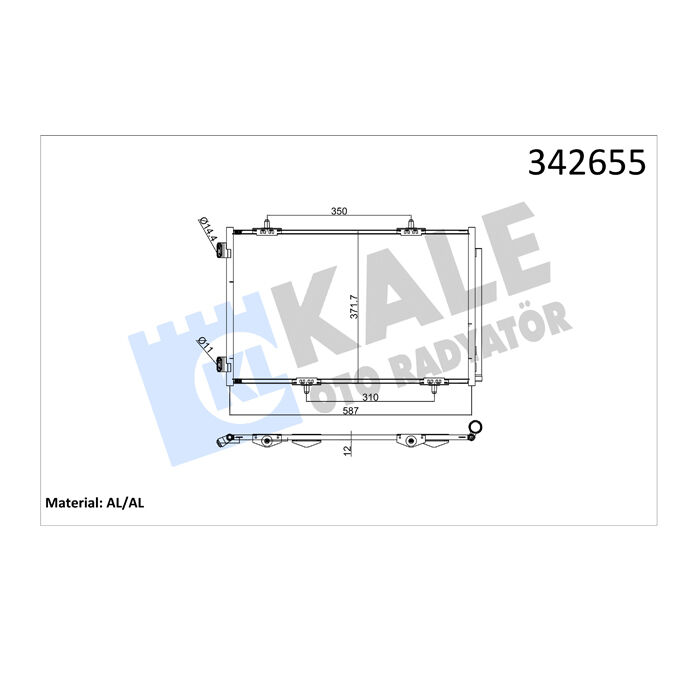 Kale 342655 Citroen C-Elysee Peugeot 301 Klima Radyatörü